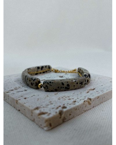 Bracelet June en pierre naturelle & acier doré – Atelier Jacie