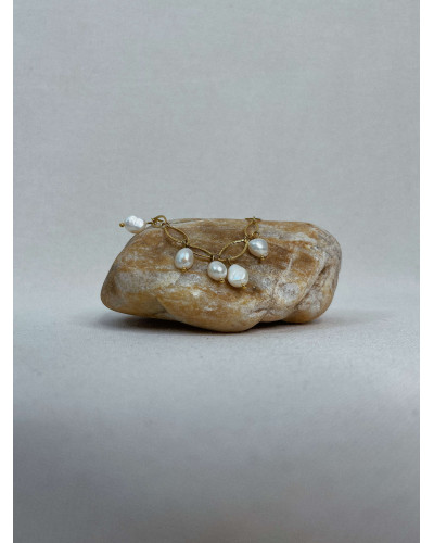 Bracelet Perla – Perles d’eau douce & acier doré inoxydable